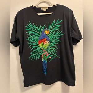 Vintage Kris Michele Sequin Parrot Shirt